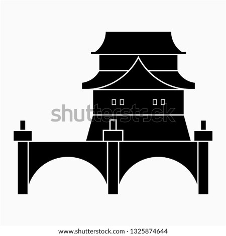 Glyph the tokyo imperial palace pixel perfect vector icon