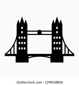 Glyph Tower bridge vector icon