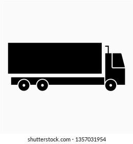 Glyph trailer vector icon