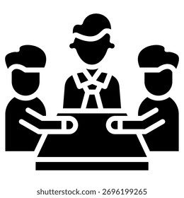 Symbol für das Glyphentraining mit Gruppendiskussion für Trainer-Führungskräfte