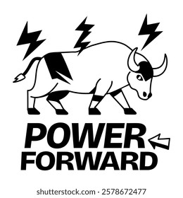 A glyph typographic sticker of buffalo power 
