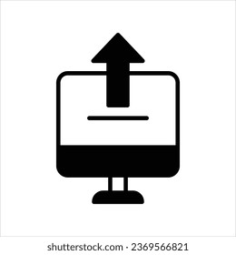 glyph uploading icon stock illustration 