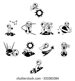 Glyph variant of bear spaceman set