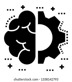 Glyph vector of brainstorming icon 