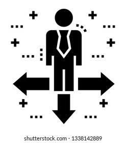 Glyph vector of business direction icon 