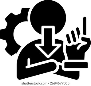Glyph Vector Emotional Control Icon Illustration