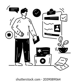 A glyph vector of health data in modern illustration