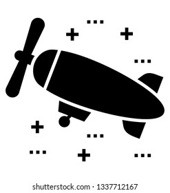 Glyph vector icon of airjet.