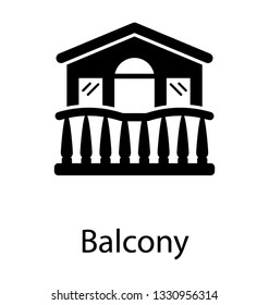 Glyph vector icon of balcony.