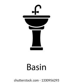 Glyph vector icon of basin.