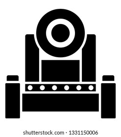 Glyph vector icon of canon.