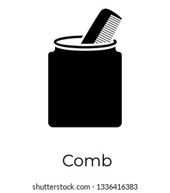 Glyph vector icon of comb stand 