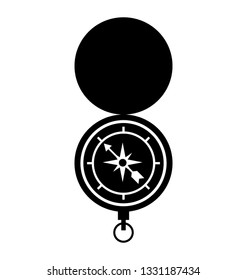 Glyph vector icon of compass rose.