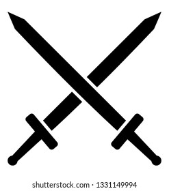 Glyph vector icon of crossed sword.