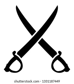 Glyph vector icon of crossed sword.