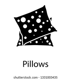 Glyph vector icon of cushion.