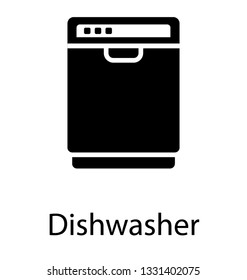 Glyph vector icon of dishwasher.