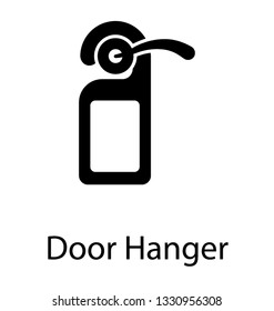 Glyph vector icon of door hanger.