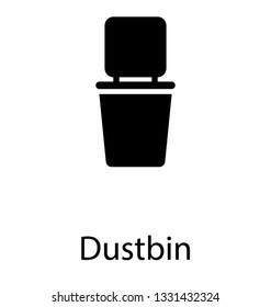 Glyph vector icon of dustbin.