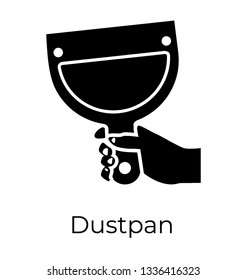 Glyph vector icon of dustpan, 