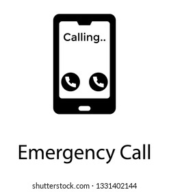 Glyph vector icon of emergency call.