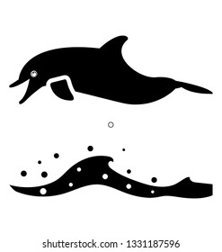 Glyph vector icon of fish, sea creature.