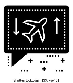 Glyph vector icon of flight announcement.