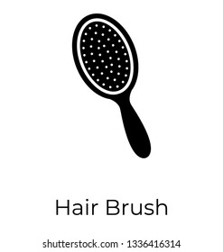 Glyph vector icon of hair brush, 