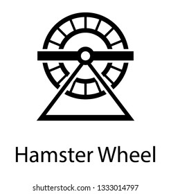 Glyph vector icon of hamster wheel.
