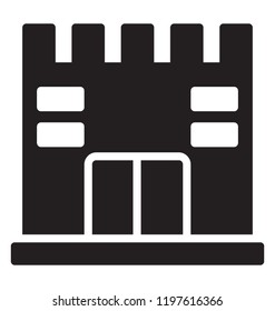 A glyph vector icon of historical building castle 