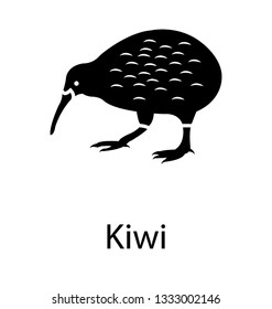 Glyph vector icon of kiwi, bird