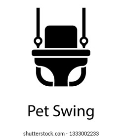 Glyph vector icon of  pet swing.