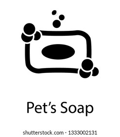 Glyph vector icon of pets soap.