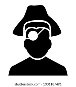 Glyph vector icon of pirate.