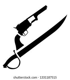 Glyph vector icon of pirate weapon.