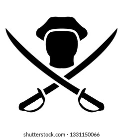 Glyph vector icon of pirates.