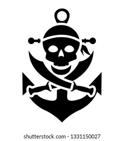 Glyph vector icon of pirates skull.