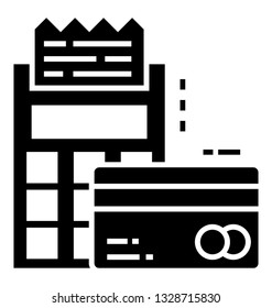Glyph vector icon of pos.