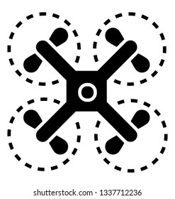 Glyph vector icon of quadcopter.