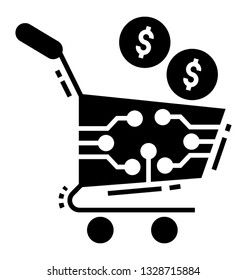 Glyph vector icon of shopping.

