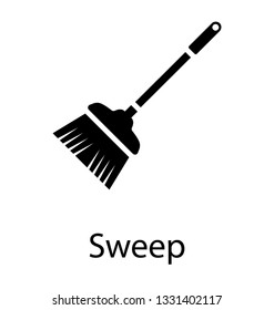 Glyph vector icon of sweep.