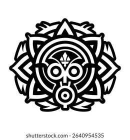 A glyph vector icon of taino tattoo