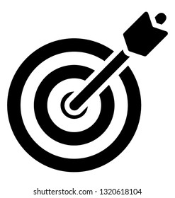 Glyph vector icon of target.