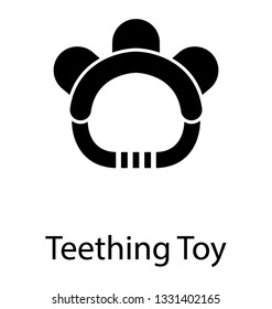 Glyph Vector Icon Of Teething Toy.