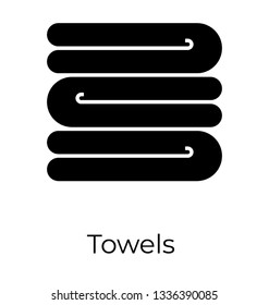Glyph vector icon of towel, 