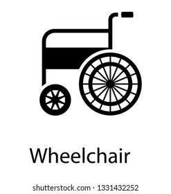 Glyph vector icon of wheelchair.
