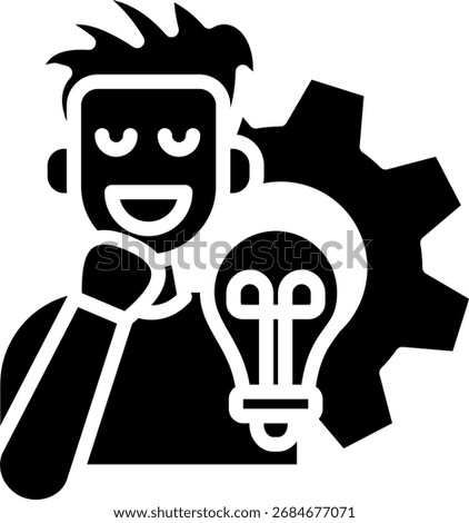Glyph Vector Interpersonal Skills Icon Illustration