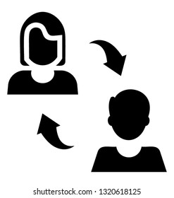 Glyph vector of people connection 