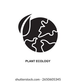 Vector de glifos de la ecología vegetal, que representa la conciencia ambiental, el reciclaje y la sostenibilidad en el diseño limpio.