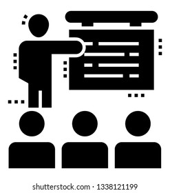 Glyph vector of seminar icon